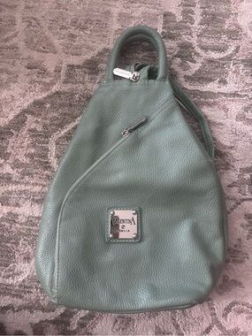 Valentina Italia Mint Green Leather Sling Bag